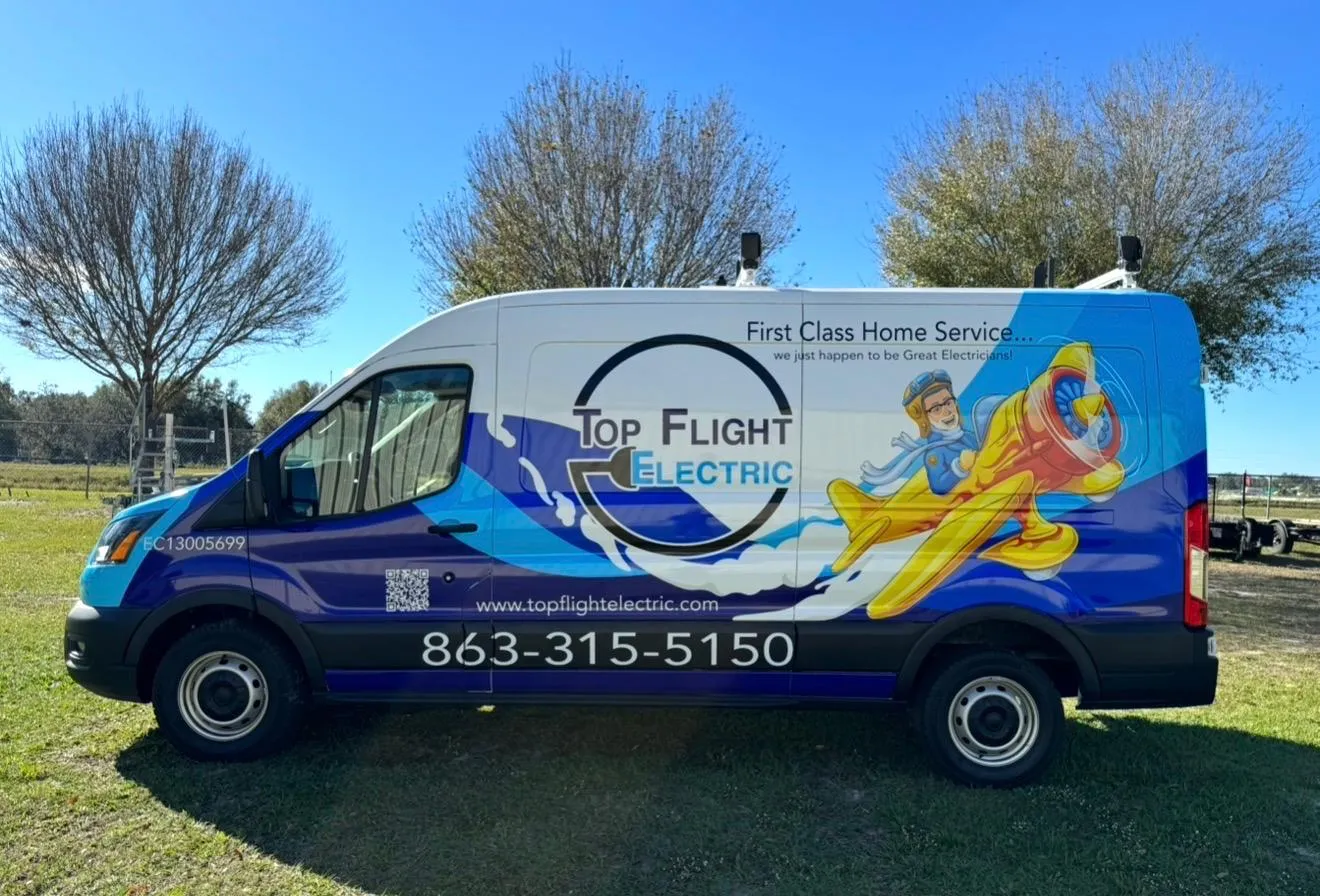Top Flight Electric branded service van ready to dispatch